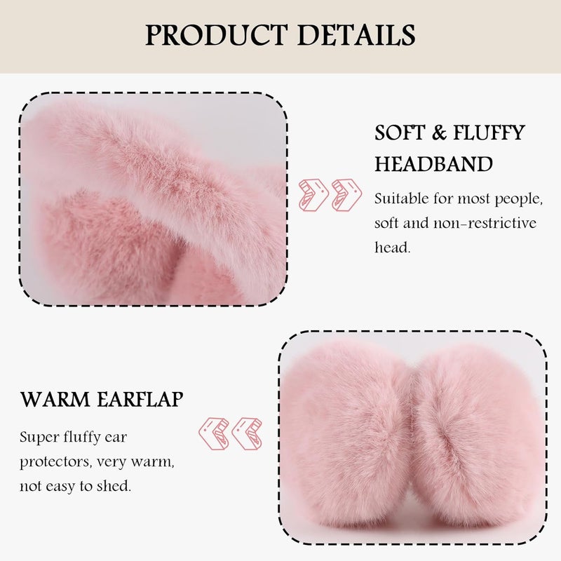 Pesaat Warm Ear muffs for Women Winter Unisex Fluffy Earmuffs Lady Ear Warmer Faux Fur Ear Covers - Image 3
